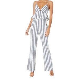 BCBGeneration Striped Peplum Jumpsuit New without Tags Sz 2